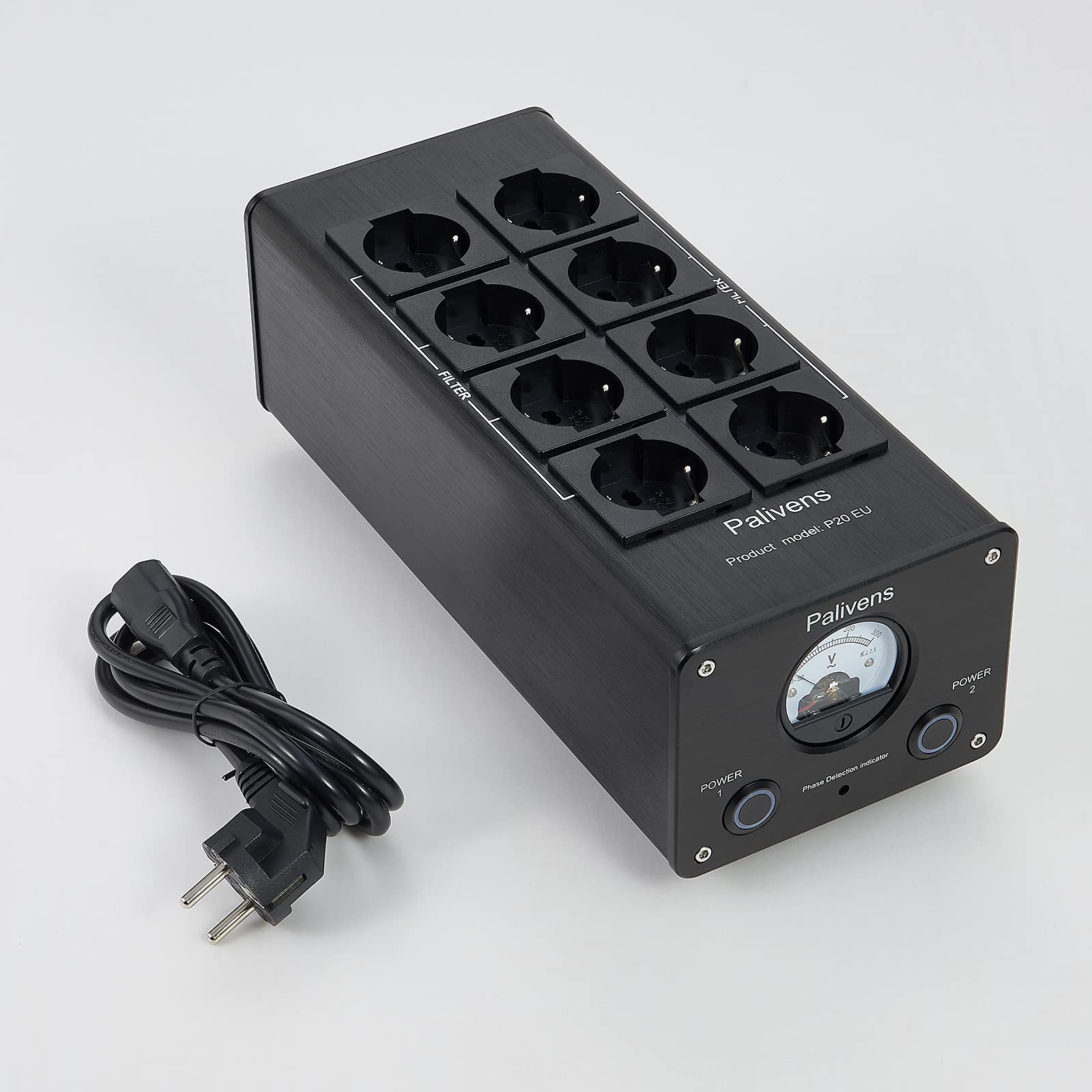 Pailvens HiFi multipla con filtro di rete 8x presa antidisturbo protezione sovratensione carico 15 A nero