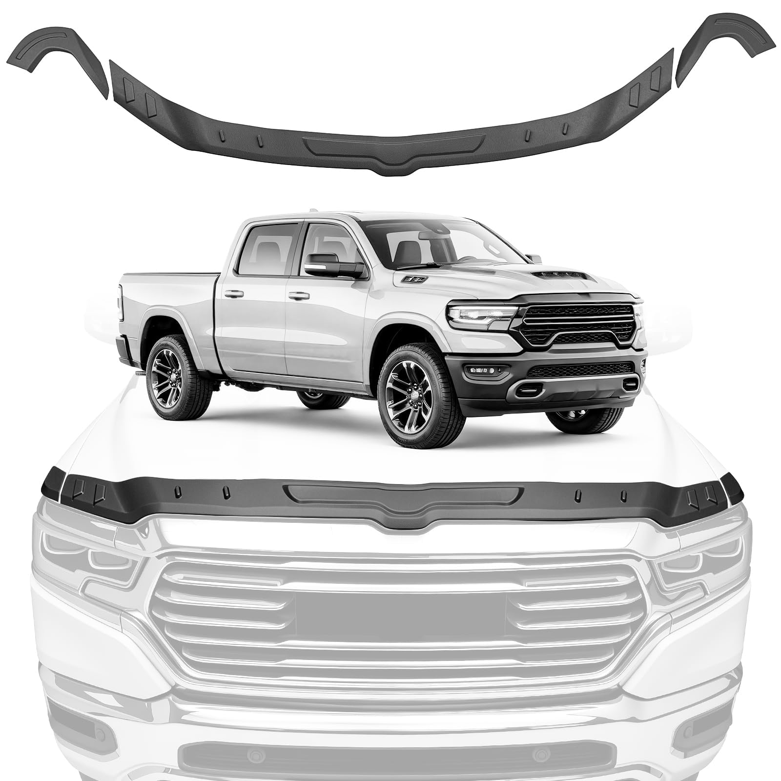 Photo 1 of Zaqmru 3PCS Hood Deflector Protector for Dodge RAM 1500 (2019-2026)