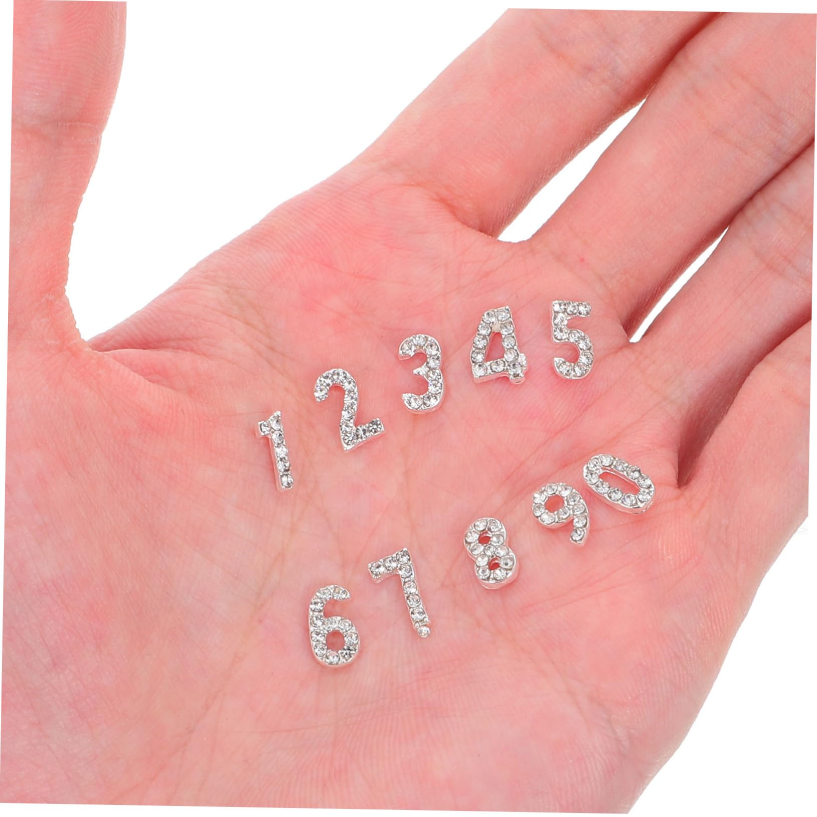 VALICLUD 100pezzi Ciondoli Numerici per Unghie Strass Dorso Piatto Decorazioni per Nail Art Gemme per Unghie Scintillanti Accessori in Ferro per Look Sofisticato e Festivo