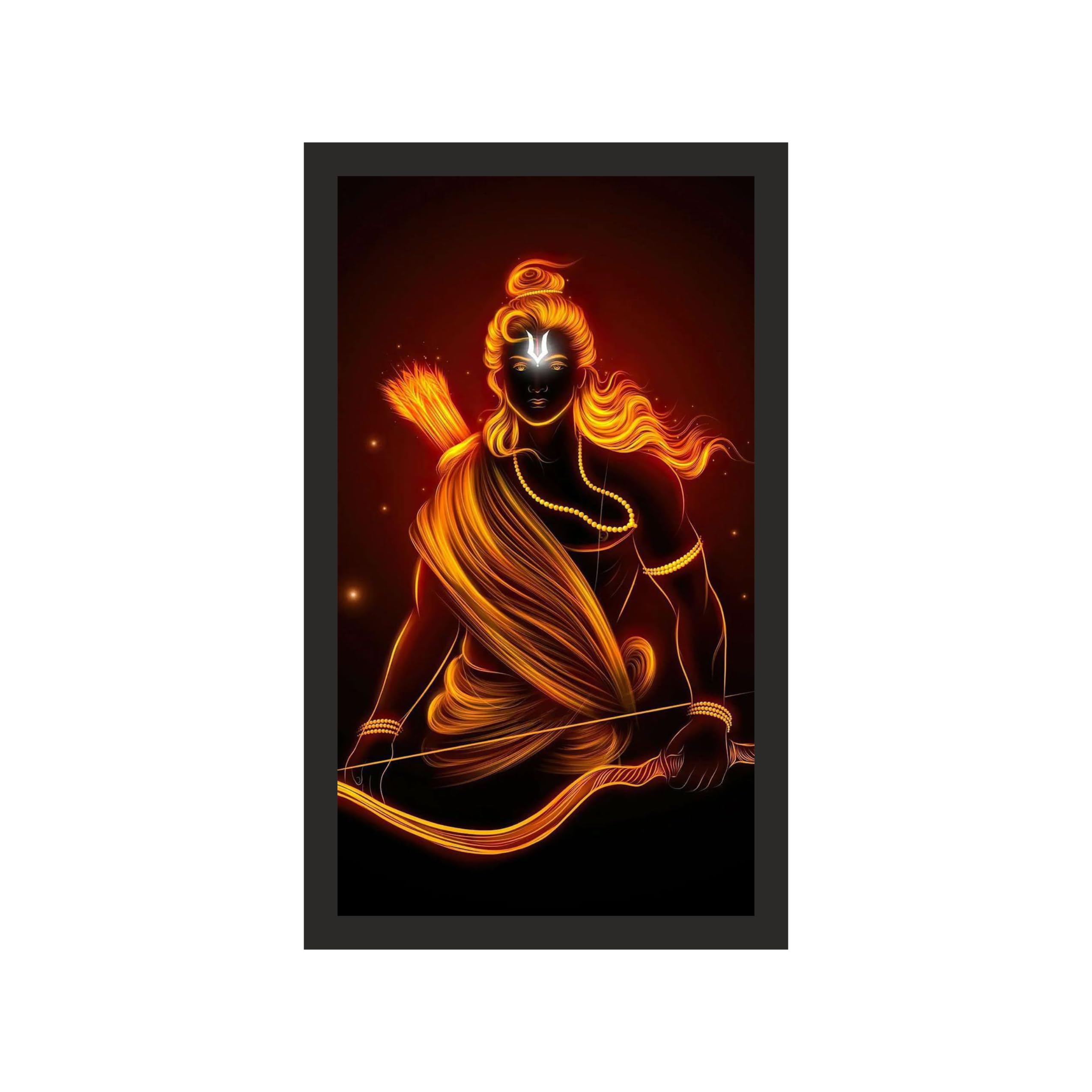 Oversized Lord Ram Framed Art, 36x60,