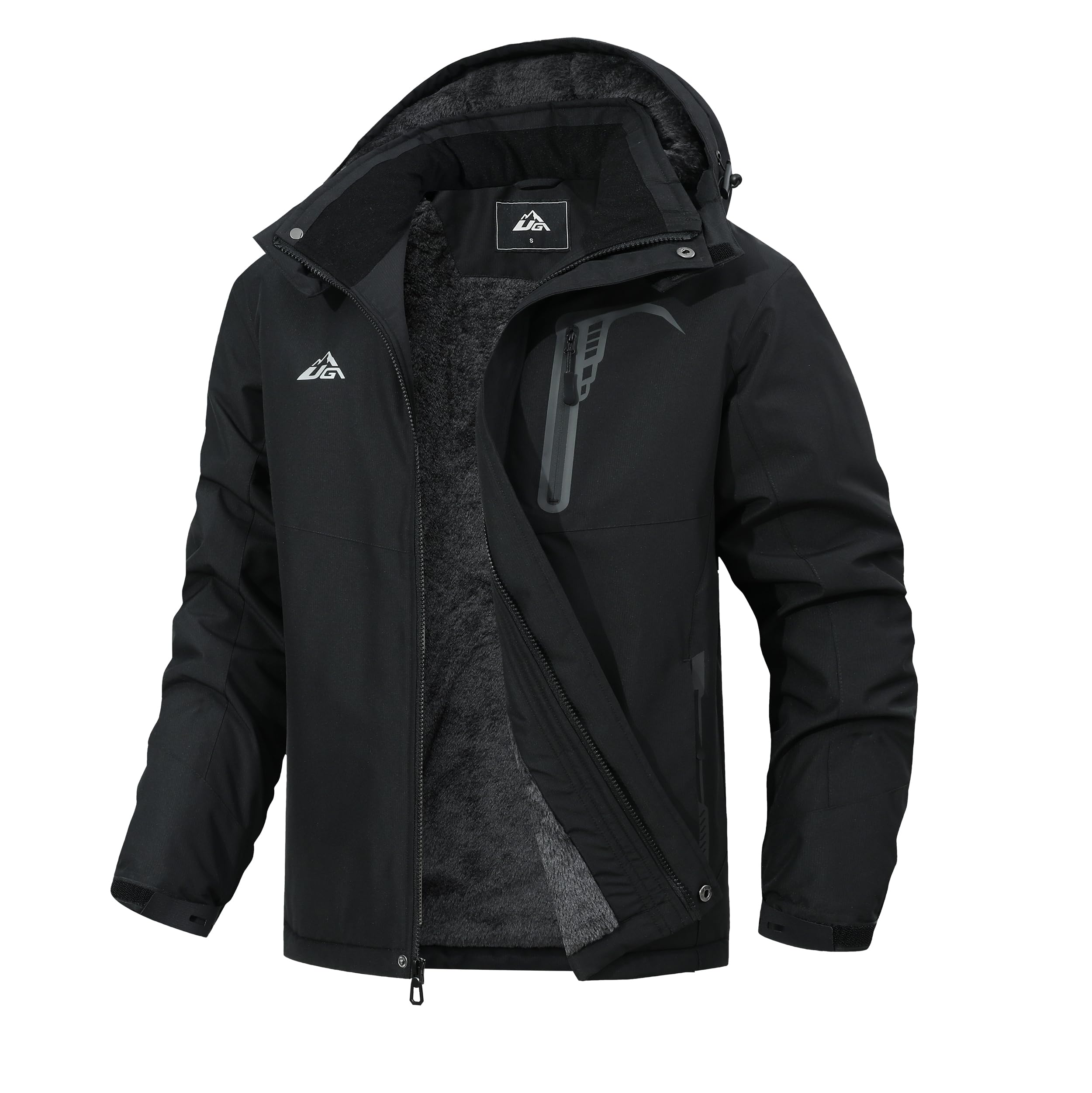 Mens Waterproof Ski Jacket Warm Snow Coat with Adjustable Hooded for Skiing Outdoor Adventure