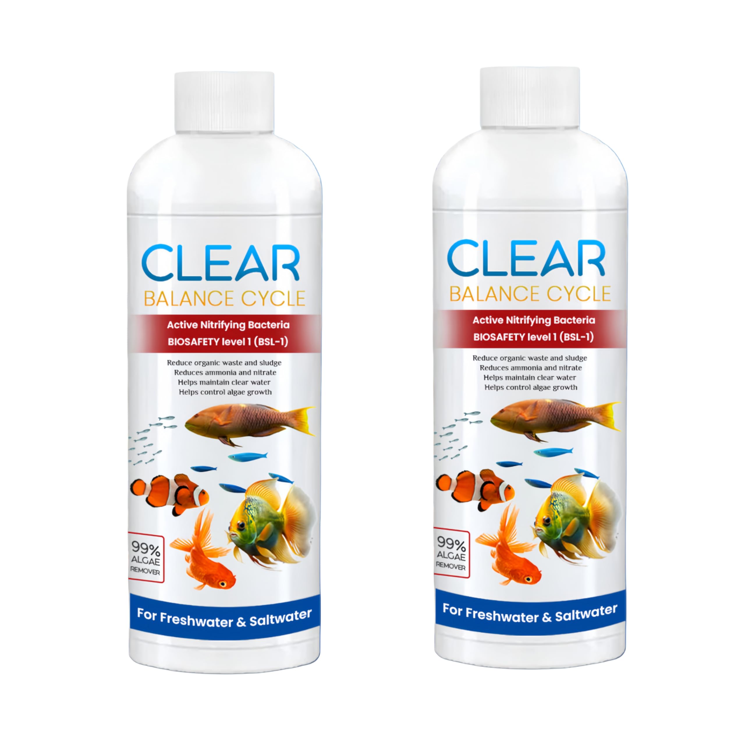 Automatic Fish Tank Cleaner, Cleaner Balance Cycle for Fish Tank, Suitable for Fresh Water, Cloudy Water Remover for Crystal Clear Aquarium Water (400ml)