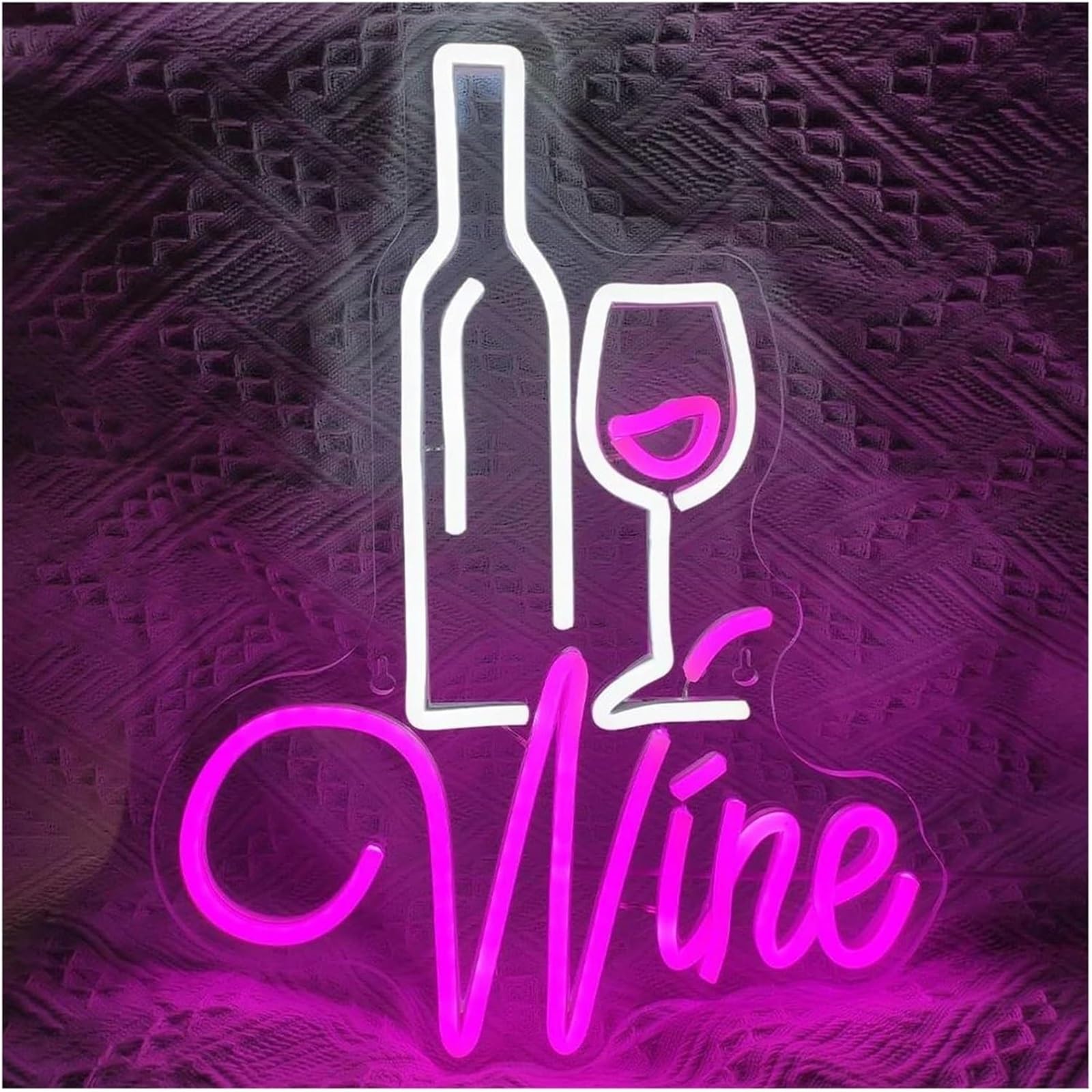 neon light sign Wine Neon Sign Atmosphere Signs Decoration 30×32cm(White)