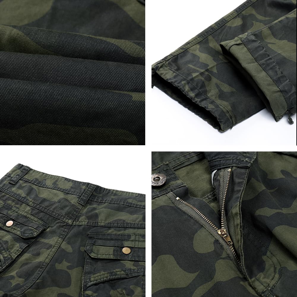 Cargo Militari Uomo Pantaloni da Lavoro Tattici Con Molte Tasche per Caccia in Cotone
