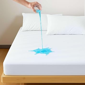 100% Waterproof Mattress Protector, Twin Size - 15 Inch Deep Pocket, Extra Soft 100% Cotton Terry Surface - Fitted Style Mattress Protector, Machine Washable Cotton Cover, White Solid