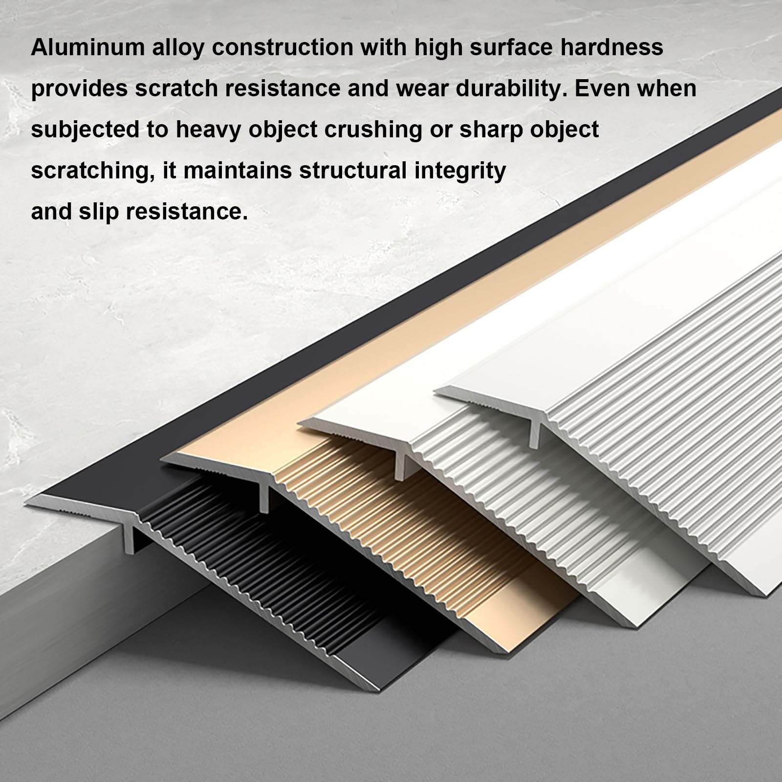 Tira de aluminio para bordes de suelo, reductor de umbral para puertas, tira de tratamiento de suelo para suelos irregulares, 7,5 cm, productos de construcción duraderos