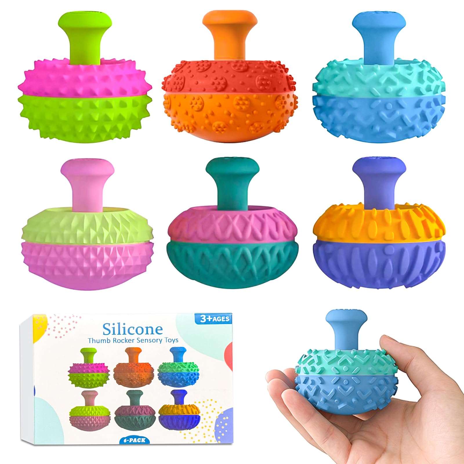 6PCS Thumb Rocker Fidget Toys for Kids Adults ADHD Sensory Toys for Autism