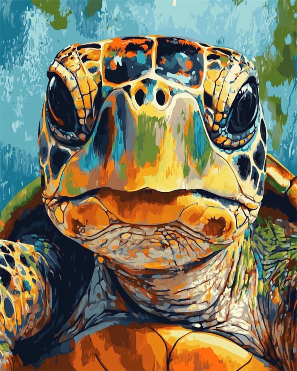 AxiangziK DIY Counted Cross Stitch Kits Colorful sea Turtle 11CT 80x100cm