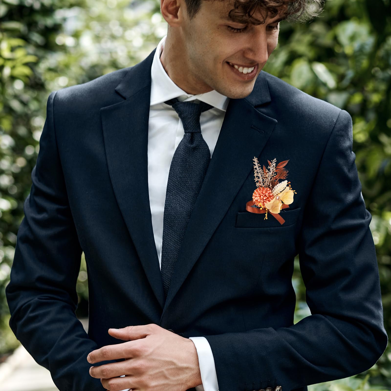QUARKZMAN 10Stück Champagner Für Herren Mit Boutonnières Nadeln Schaumrose | Künstliche Blumen Buttonholes Ansteckblumen, Für Hochzeit Braut Bräutigam Zeremonie Jubiläum Formelle, Boutonnières