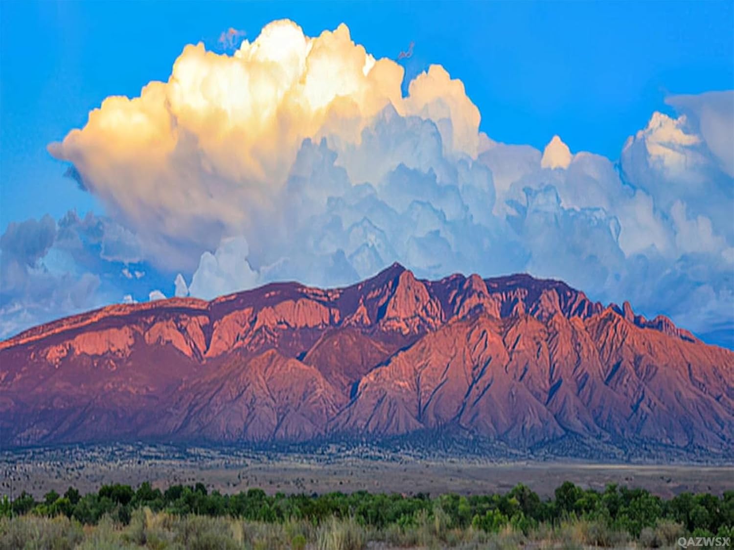 QAZWSX Mountain Sunset Sandia Mountains at Sunset in Central New Mexico Diamond Painting for Adult Painting Kits Diamond Art Perfect for Home Wall Decor 12x16 inch