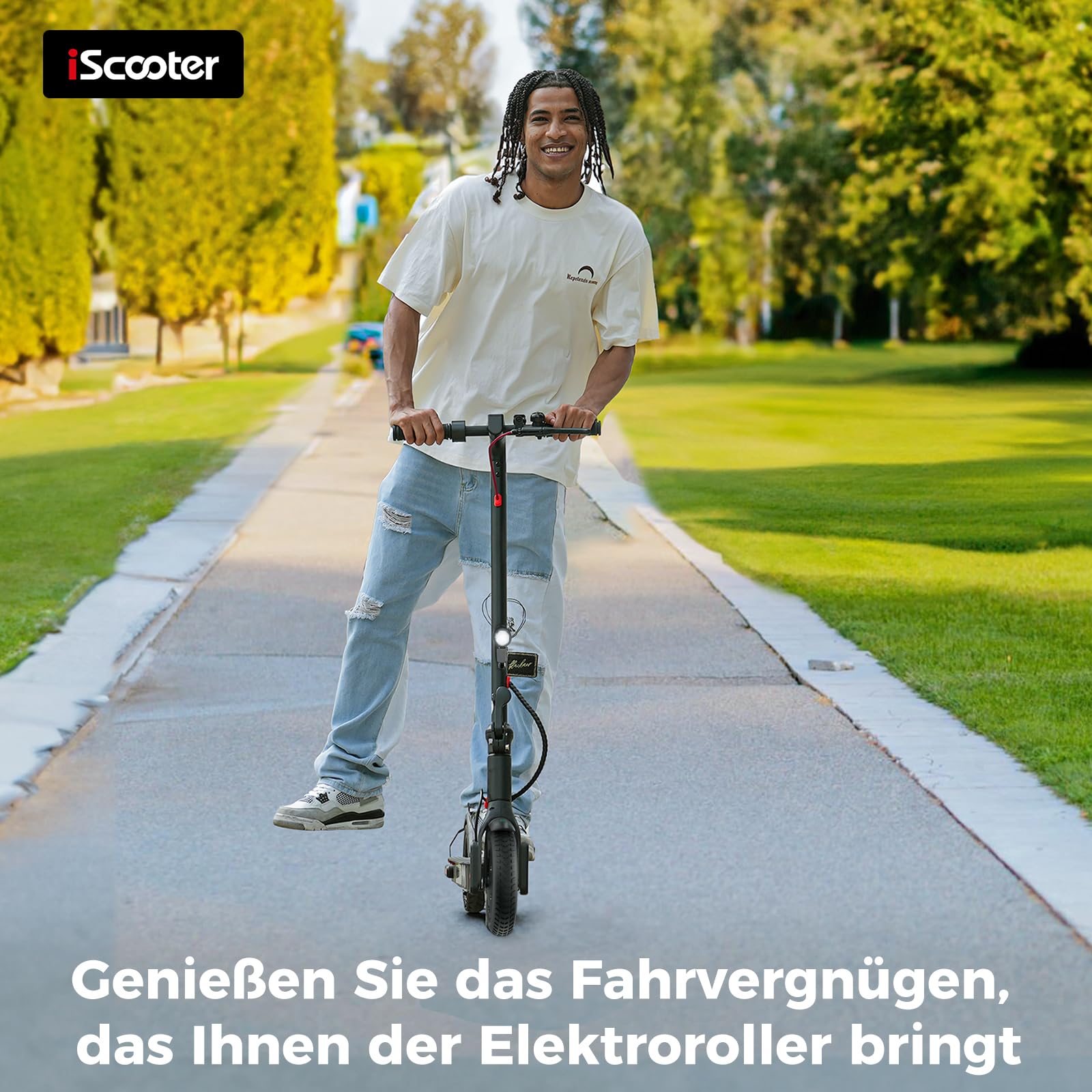 E Scooter mit Straßenzulassung 25-30KM Reichweite, ABE Elektroroller Belastung bis 120kg, LED, 20km/h, 350W Motor,Duales Bremssystem Doppelte Federung Leicht Kompakt & Stabil Eroller Für Pendler