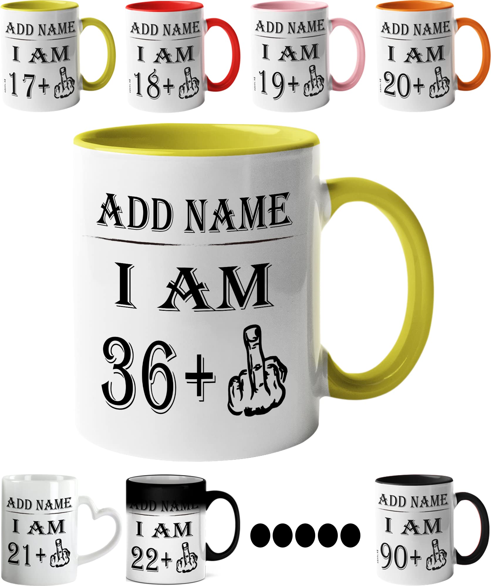 Mr Jeans LTD 37th Birthday Funny Mug - Personalised Mug/Cup - Add Name - I am 36 Plus one Coffee Mug Gag Party Idea as a Joke Celebration Thirty Adult Mug โ image 1