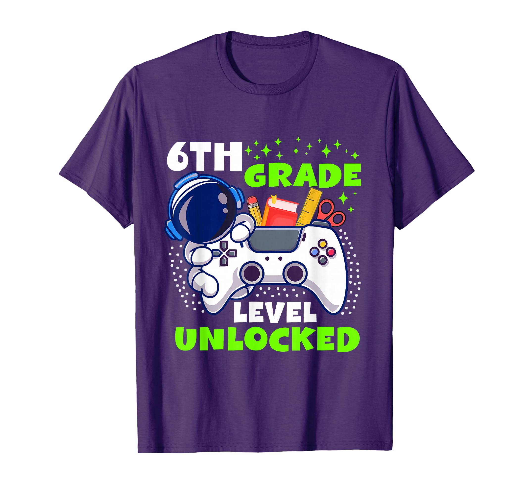 Back To School 6th Grade Level Unlocked Gamer Boys Kids T-Shirt