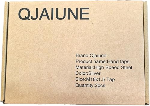 Miniatura 6 de 2 piezas M18x1.5 Tap, M18 rosca métrica M18 herramienta de roscado a mano derecha, roscas HSS (M18 x 1.5, Taper & Plug Tap)