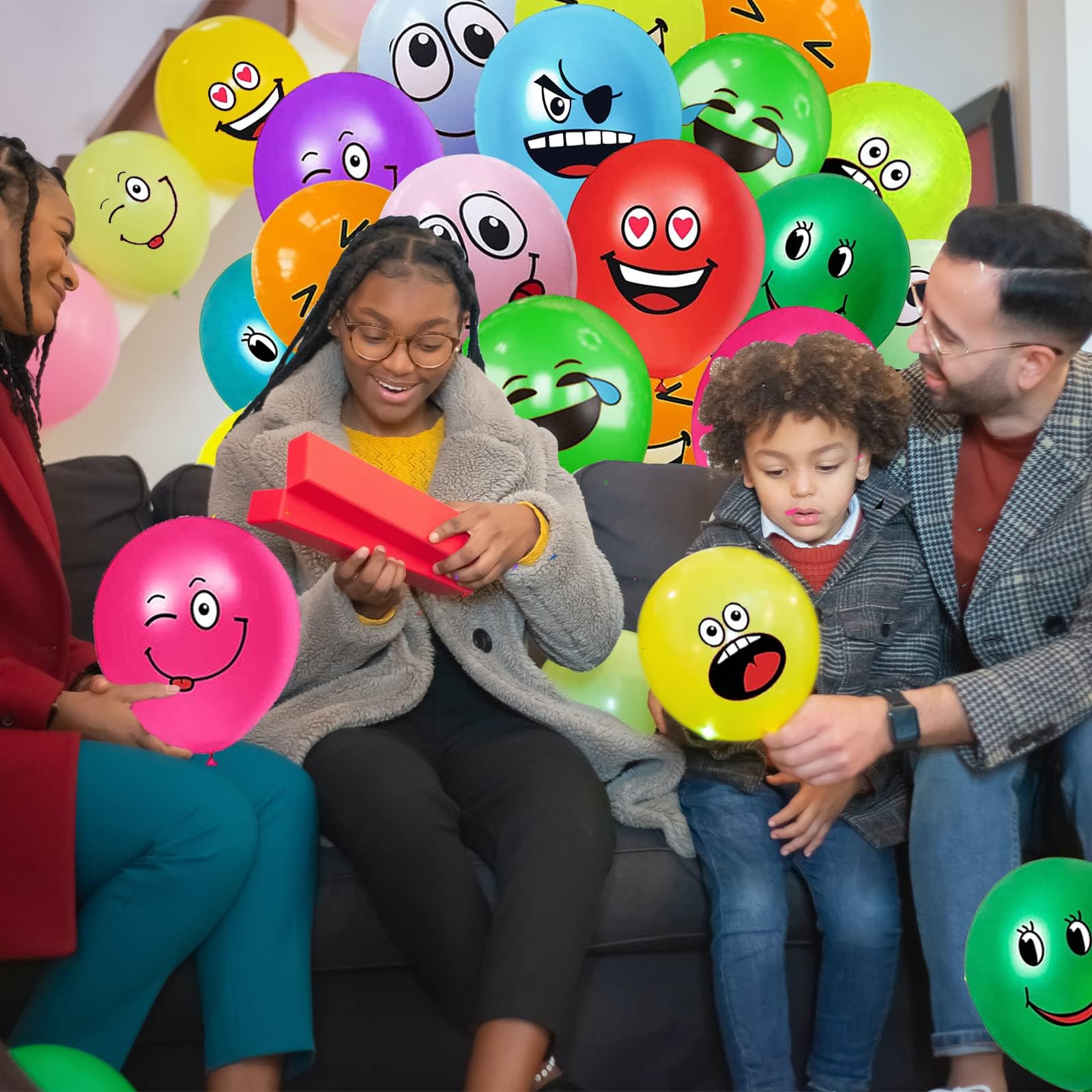 MACAENA 12 Pcs Smile Balloons,18 Inch Smiley Face Balloons,Birthday Party Balloons - View #9
