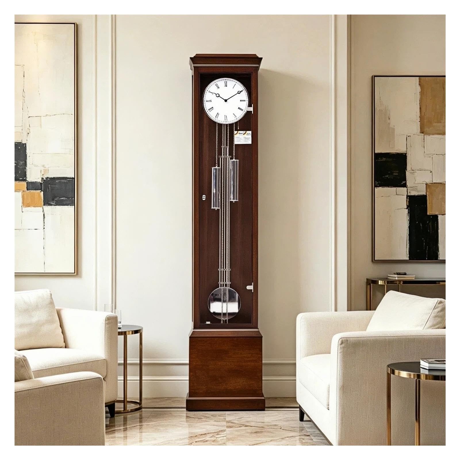 Reloj de abuelo Péndulo mecánico del reloj de pie del piso de madera