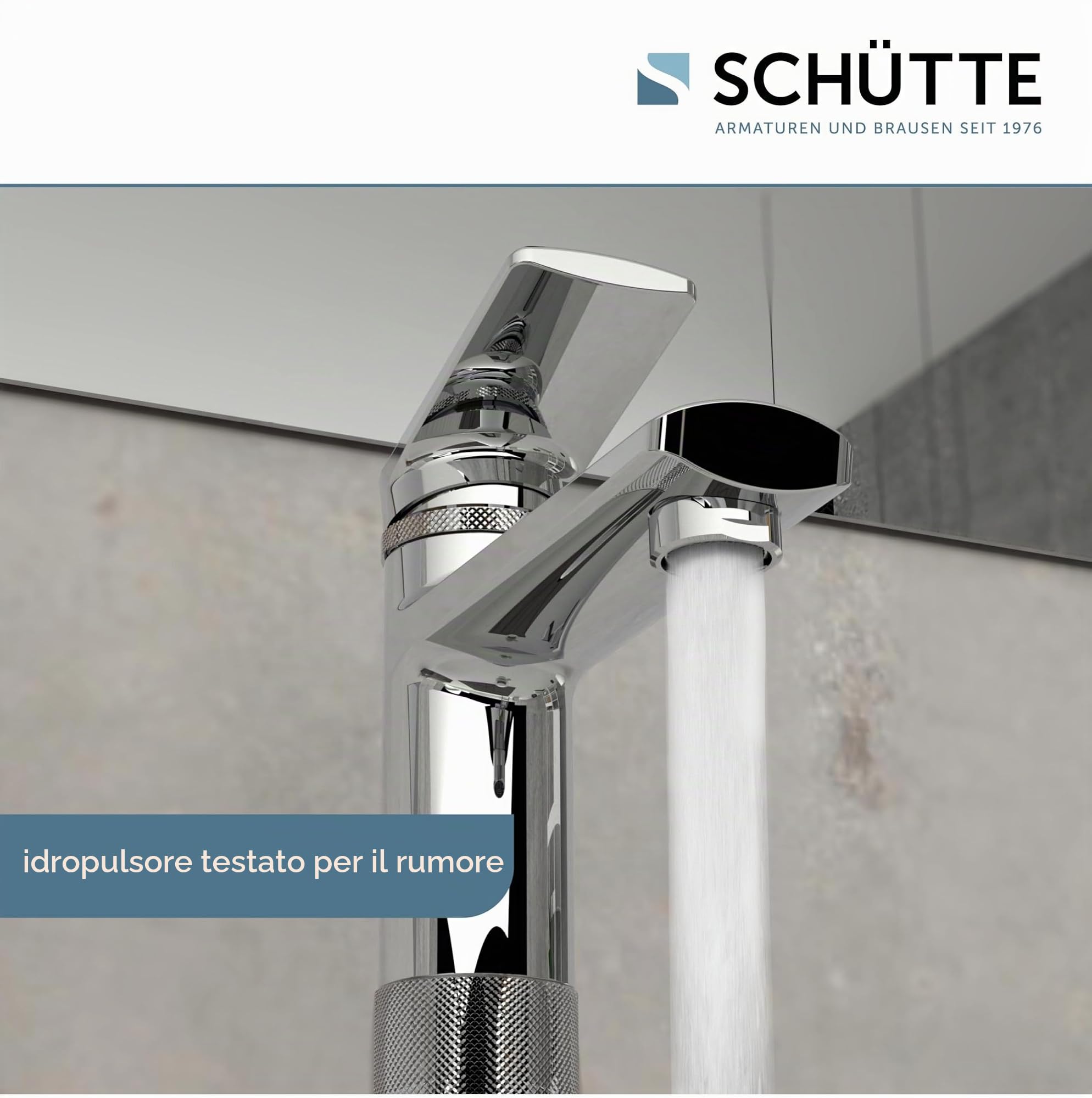 SCHÜTTE LIVERPOOL 33410 - Rubinetto per lavabo in elegante design cromato lucido, per il bagno, con eccentrico pop-up, miscelatore per bagno