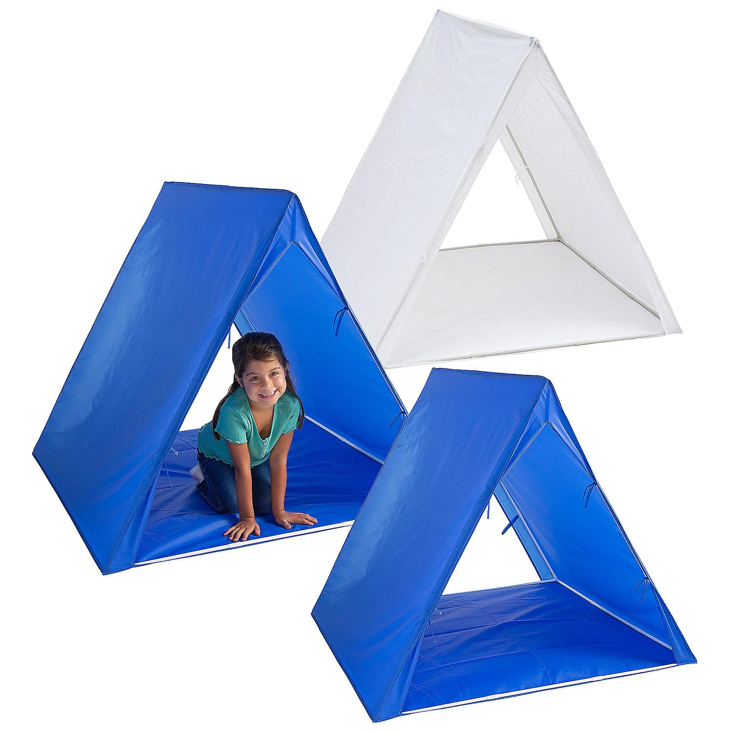 Fun Express Set of Sleepover Tents Kit Blue & White - 3 Pieces