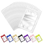 ANZNKU 100 Pcs Resealable Mylar Bags with Frosted Clear Window Packaging Bags Foil Pouch Zipper Bag for Food Self Sealing Storage Supplies(4.72x7.87 inches, White)