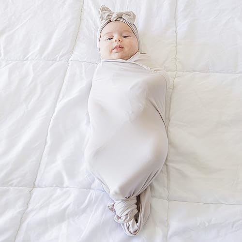 Miniatura 2 de Manta de recepción para bebé recién nacida con diadema a juego, lazo y gorro, suave y acogedor gorro para bebé