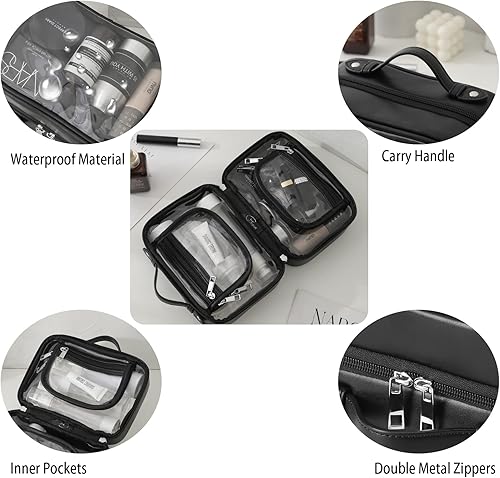 Miniatura 3 de Lychii Bolsa de aseo aprobada por la TSA, bolsa de viaje transparente para artículos de tocador líquidos, organizador de bolsas de cosméticos de