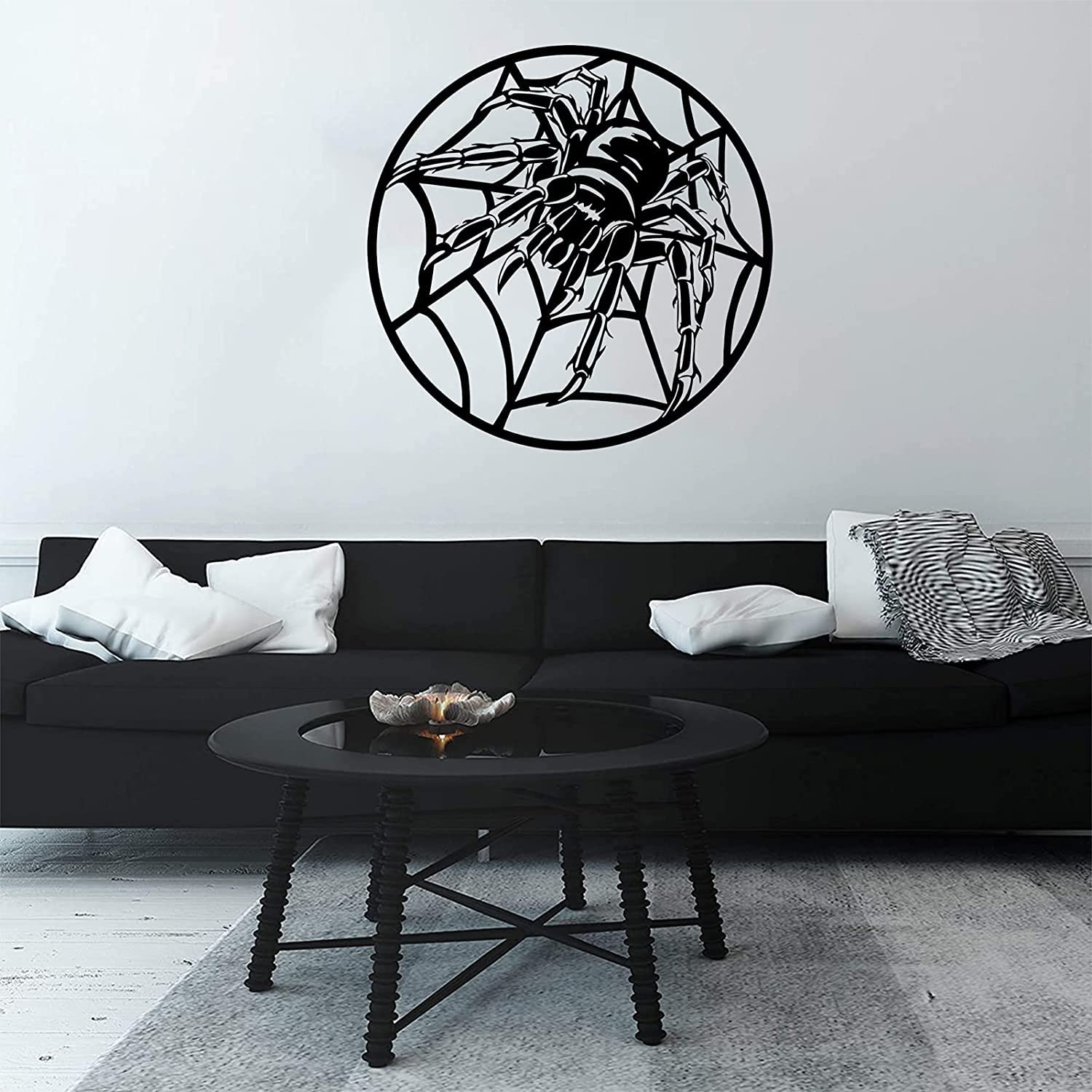 Wysokiej Jakości Sypialnia Animlas Metalowa ściana Sztuka Fajna Pająk Na Spiderweb 3D Rzeźba Ściana Halloween Metalowy Wall Decor Współczesne Halloween Home Office Dekoracje Sypialnia Salon Wystrój Rz