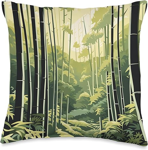 Bambooey Forest Designs Asian Saturated Forest Palette Nature's Brilliance - Almohada de 16 x 16 pulgadas, multicolor