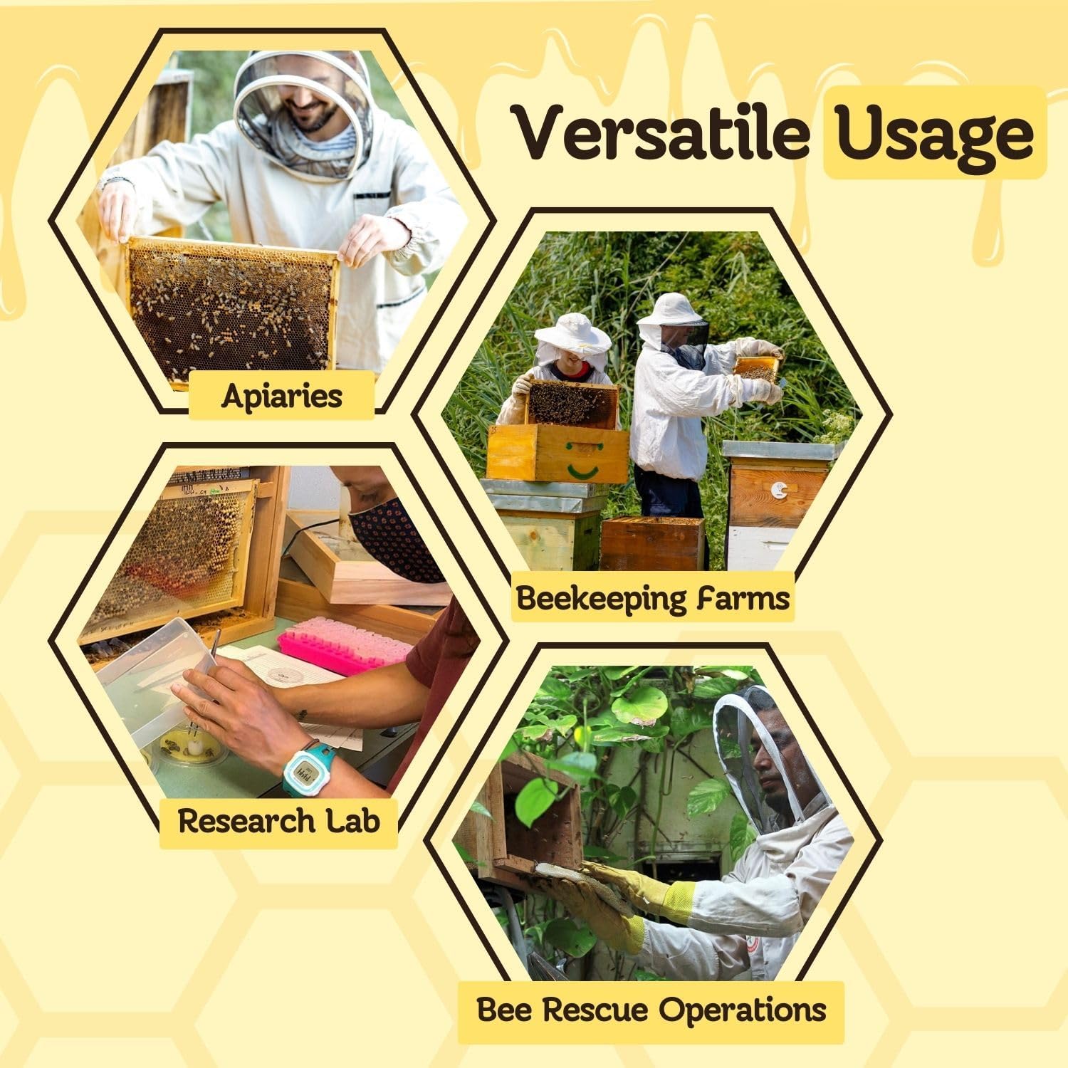 Flexzion Bee Clip for Queen (5-Pack) - Transparent Queen Catcher for Bees, Honeybee Queen Clips for Easy One-Handed Queen Bee Marking & Handling