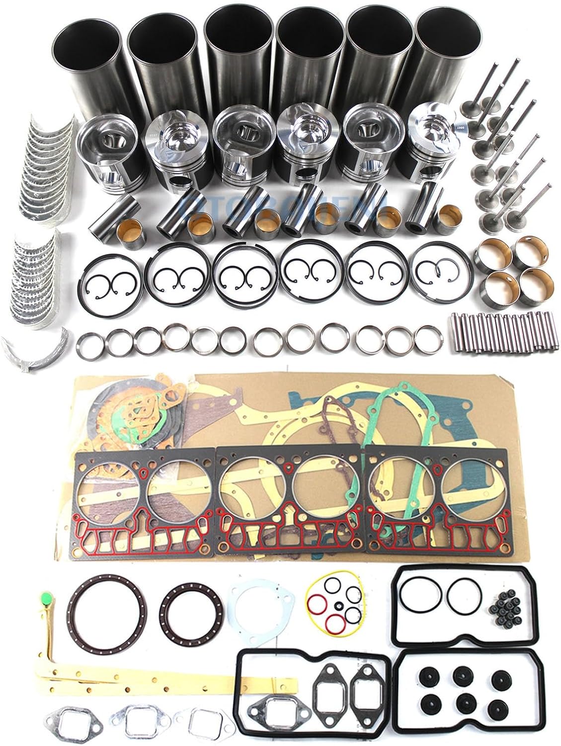 65.02501-0507 D1146 D1146T Engine Overhaul Rebuild Kit, Piston Liner & Gasket Kit, Compatible with for Doosan Daewoo Excavator Engine