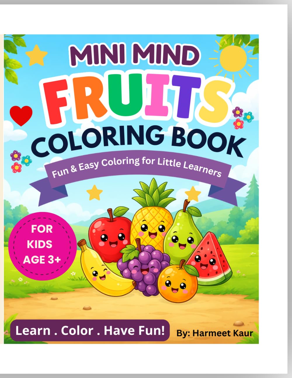 Mini Mind Fruits Coloring Book: 20+ Fun and Easy Fruit Coloring Pages with Bold Outlines for Kids (Mini Mind Coloring Books)