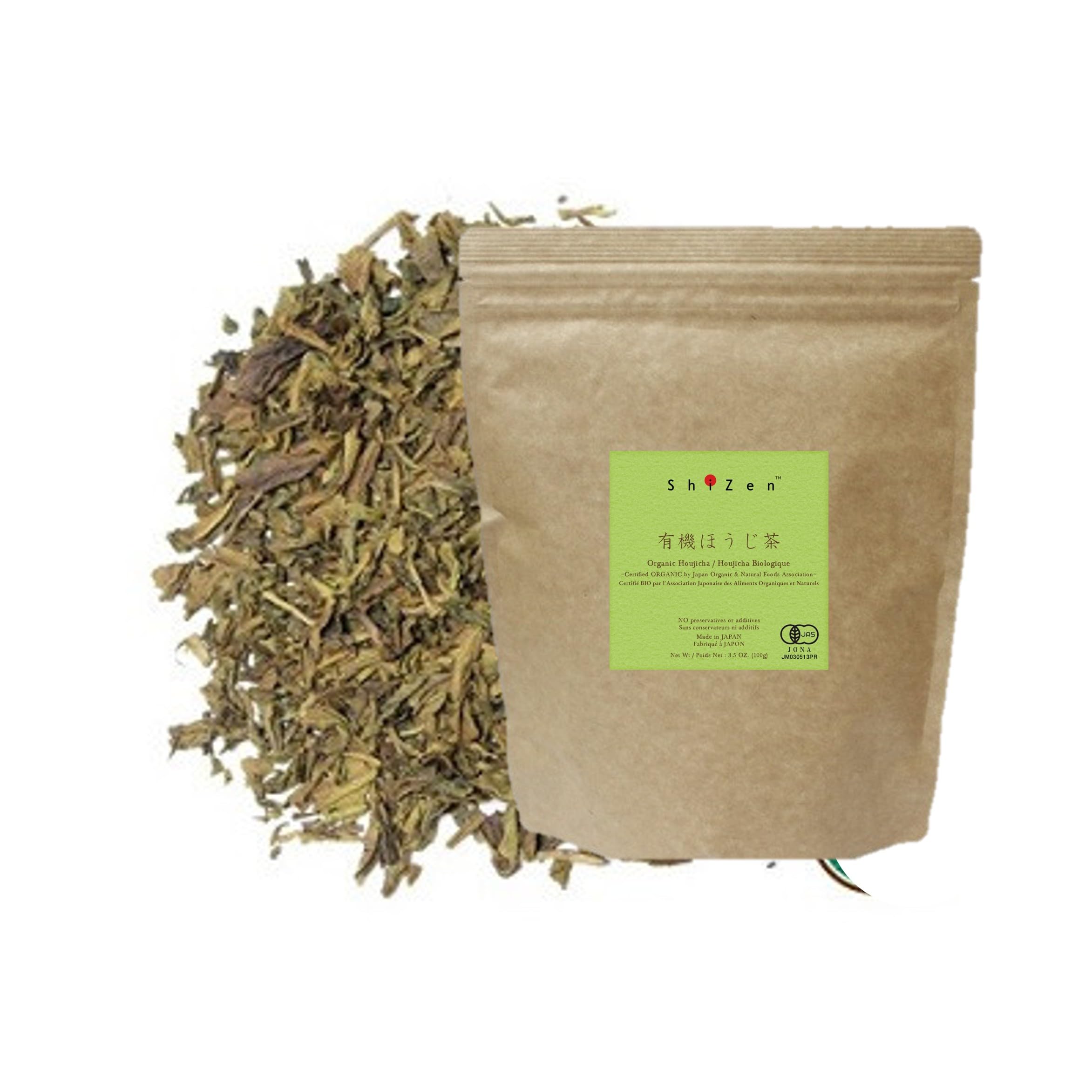 Organic Sencha Green Tea Loose Leaf from Japan - ShiZen Tea (Organic Houjicha 100g)