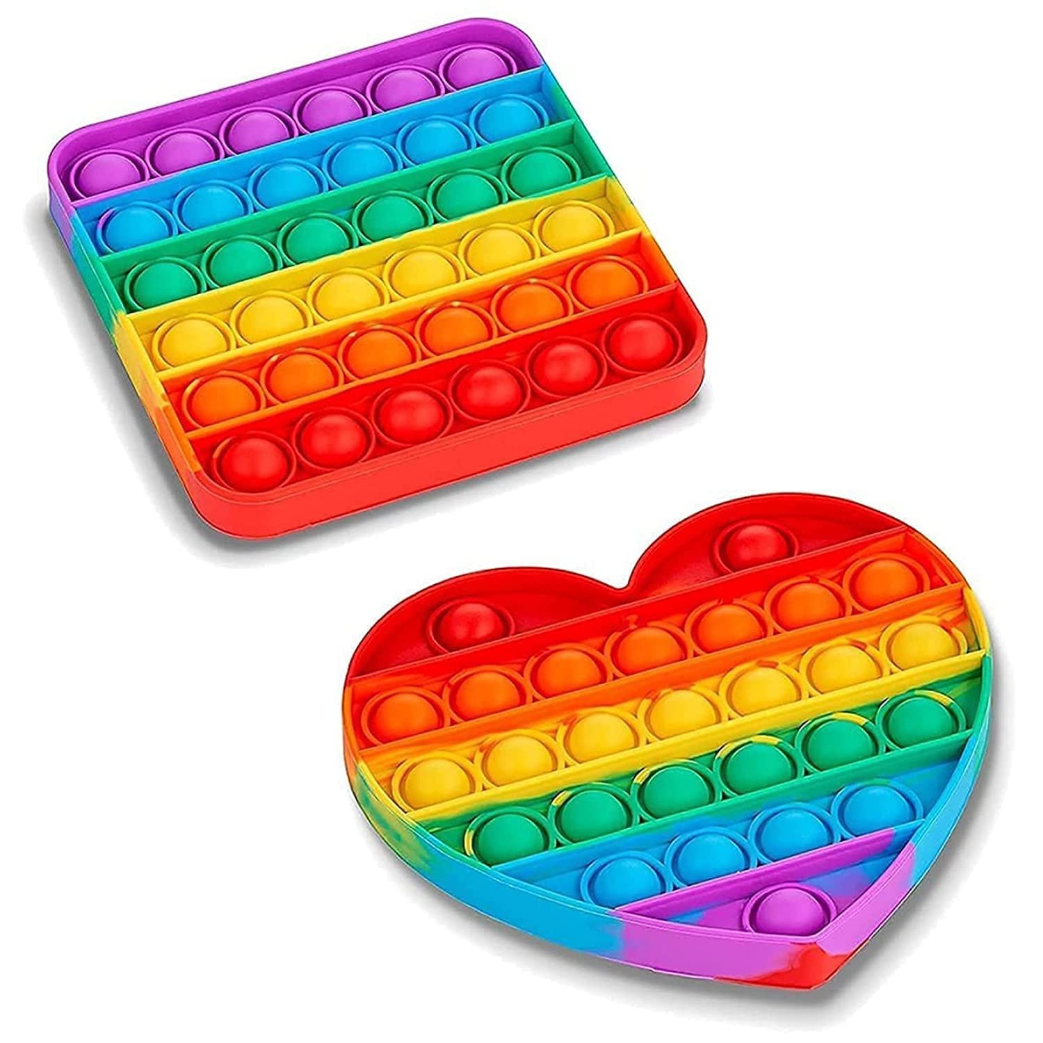 Pop It Toys Fidget Toy Set Simple Fidget Popper Toy, Different Shape Pop It Educational Toy for Kids Multicolor Silicon (2 Pack) (B09KCHPP1V) Amazon Price History, Amazon Price Tracker