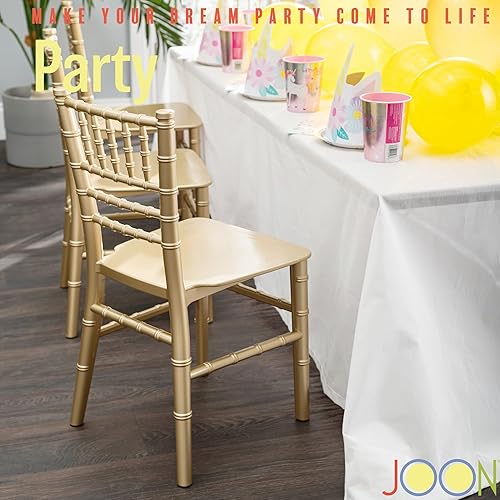 Miniatura 4 de JOON Paquete de 2 sillas Tiffany Chiavari para niños, 25 x 13 x 14.5 pulgadas, policarbonato, altura del asiento de 12.75 pulgadas, diseño elegante
