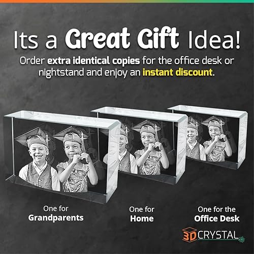 Miniatura 4 de Foto 3D grabada con láser personalizada en forma rectangular de cristal para cumpleaños, aniversario, regalos de boda, San Valentín, Navidad,