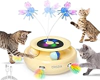 Vista 7 de ORSDA Juguete para gatos, 3 en 1 interactivo electrónico automático en movimiento con plumas de emboscada, mariposa revoloteante, bolas