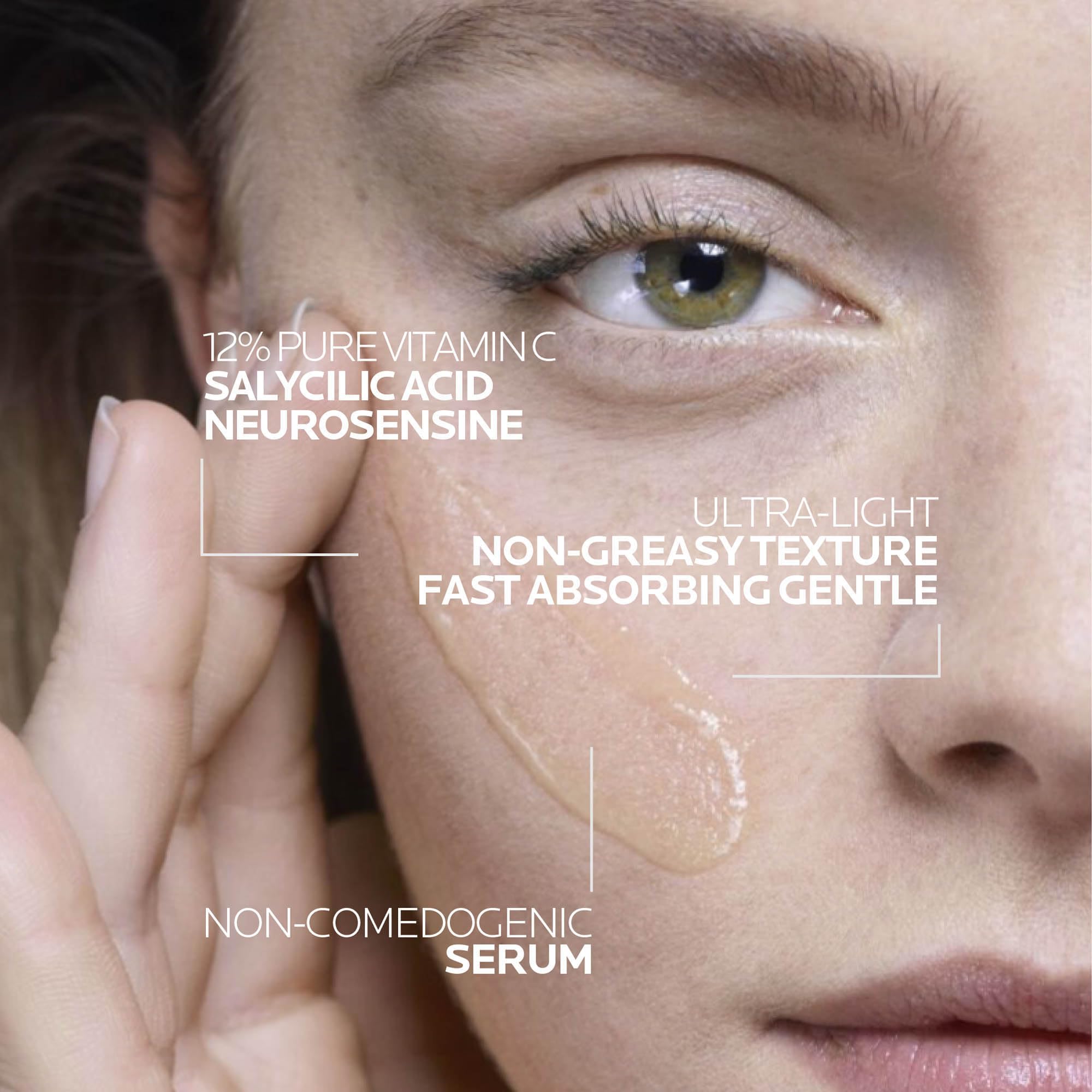 La Roche Posay Pure witamina C12 serum przeciw starzeniu się, 12% witaminy C, regenerująca przeciwzmarszczkowa pielęgnacja twarzy, ujędrniająca, rozjaśniająca i antyoksydacyjna, przeciw plamom