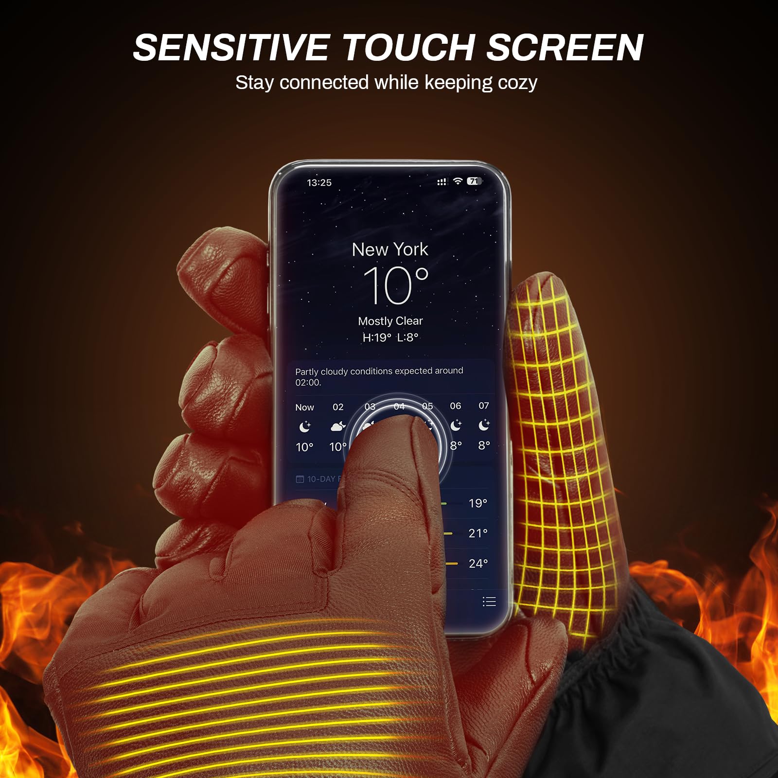 Antarctica Gear Heated Gloves For Men And Women Winter Ski - Main Image