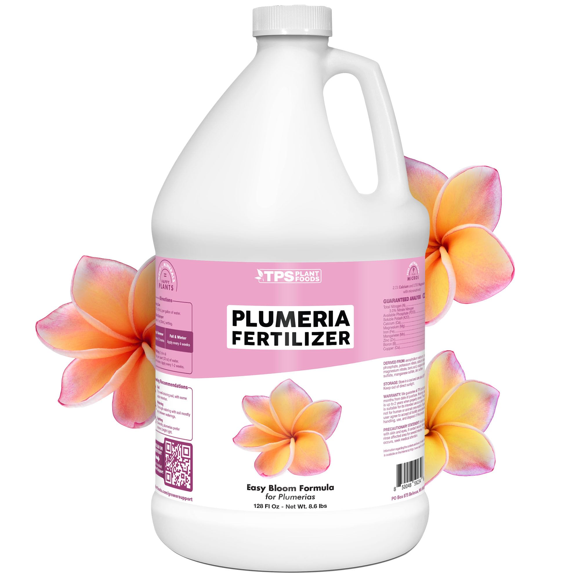 Plumeria Fertilizer for All Frangipani and Tropical Plants, Liquid Plant Food, 1 Gallon (128 oz)