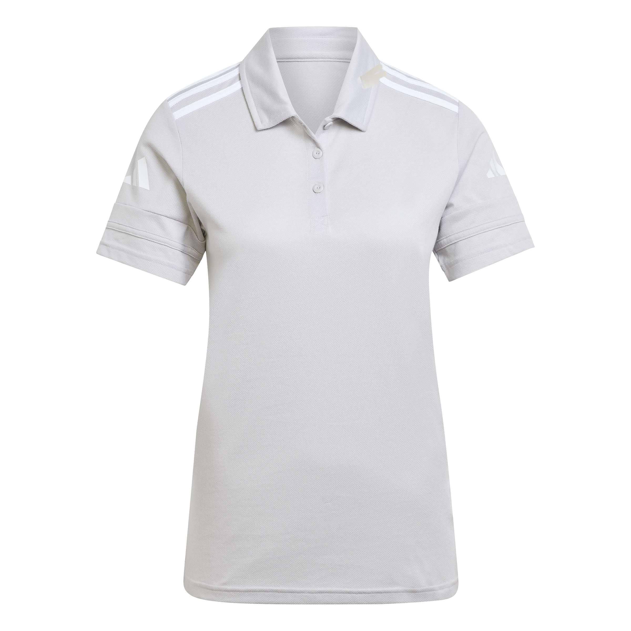 adidas Women's Squadra25 Cotton Polo Shirt, Team Light Grey/White, L Tall