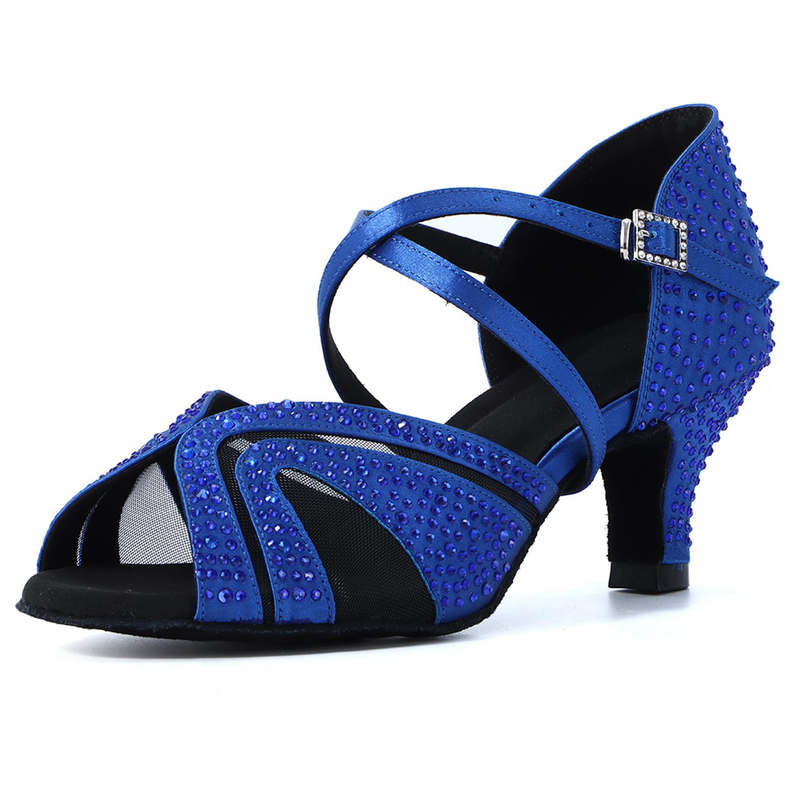 Damskie buty do tańca latynoskiego z kryształkami strasu, salsa, tango, bachata, buty do tańca halowego, na wesele, imprezę, studniówkę