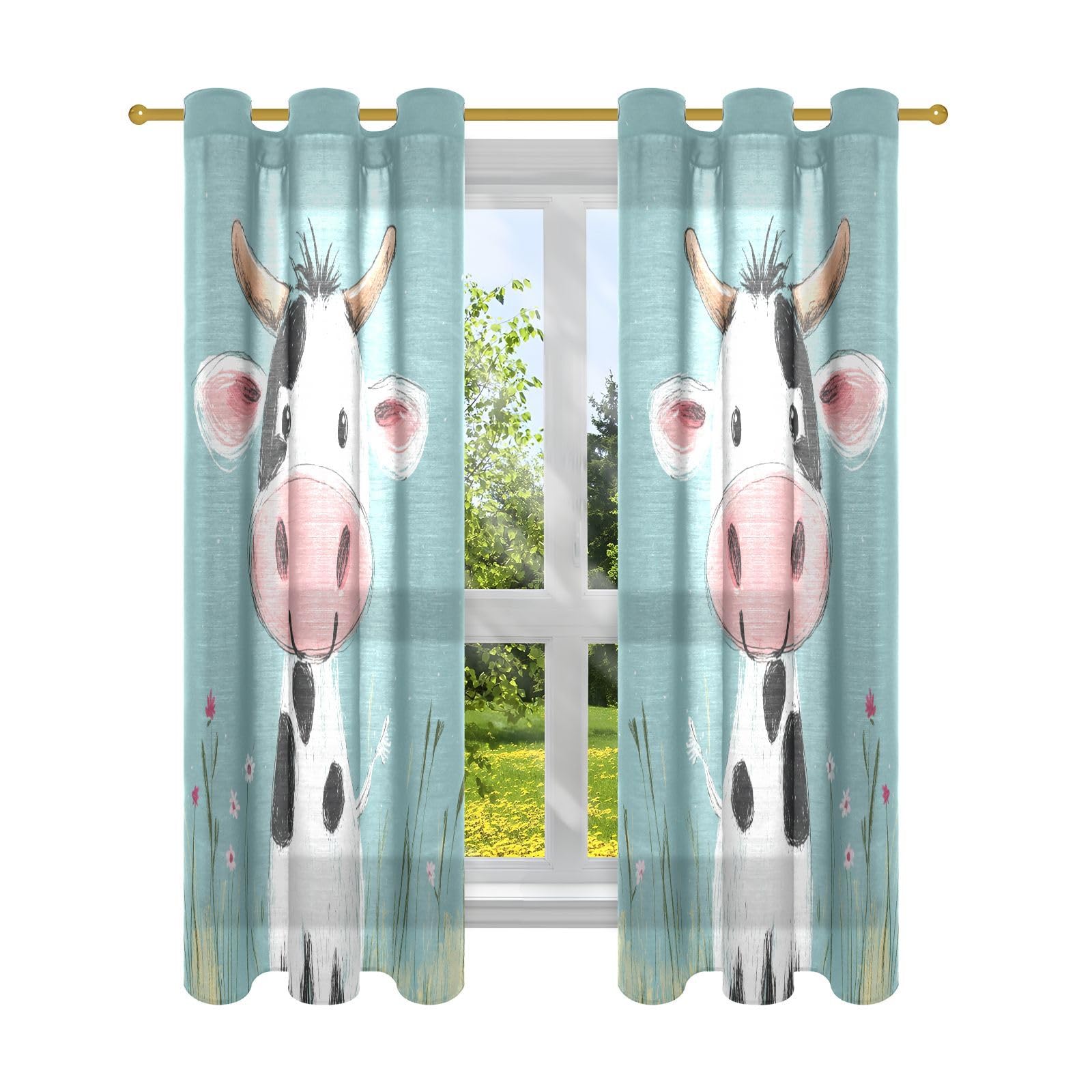 Rideaux de baie vitrée de vache pour bloquer la lumière de la chambre