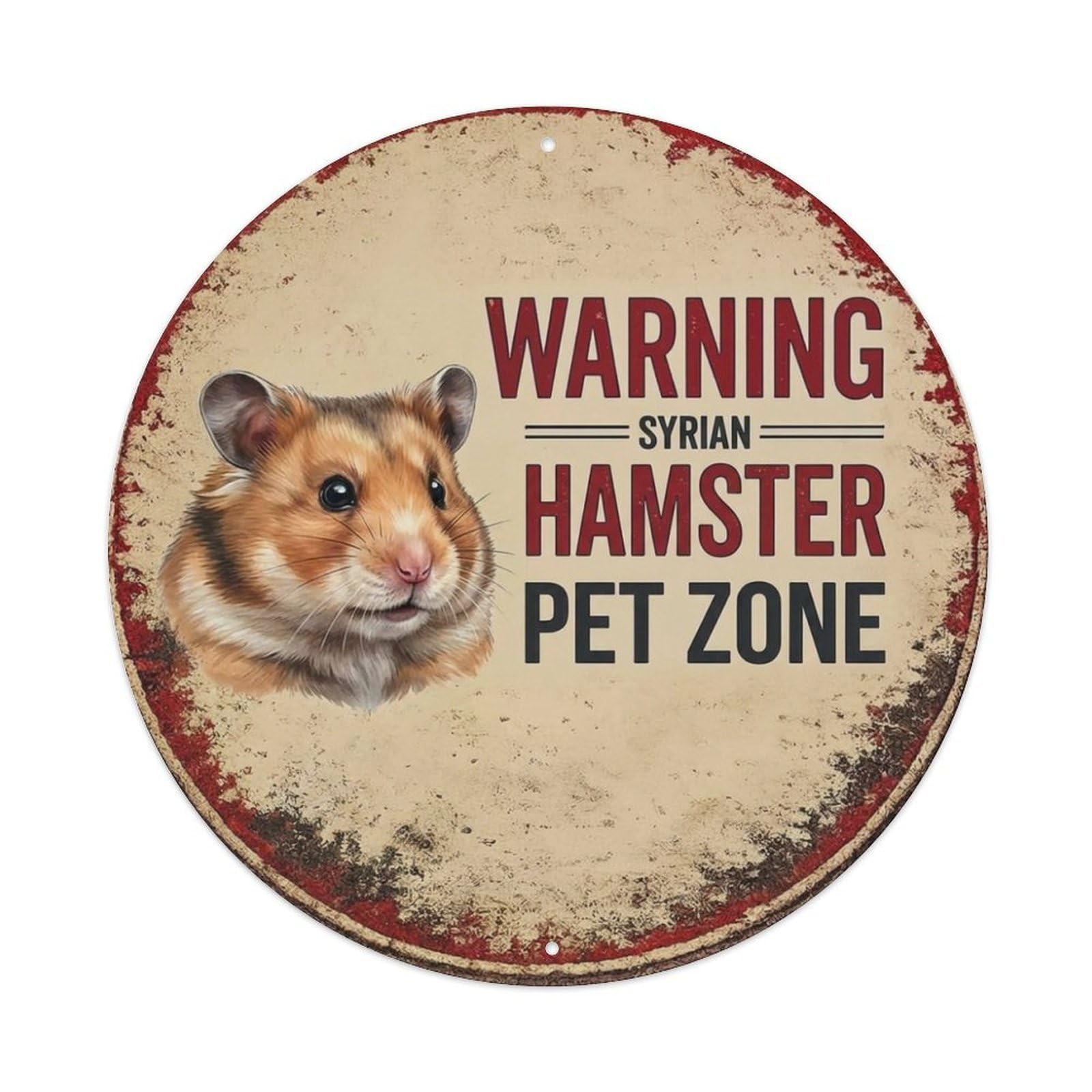 Tgrcjimh Style Metal Tin Sign Vintage Warning Syrian Hamster