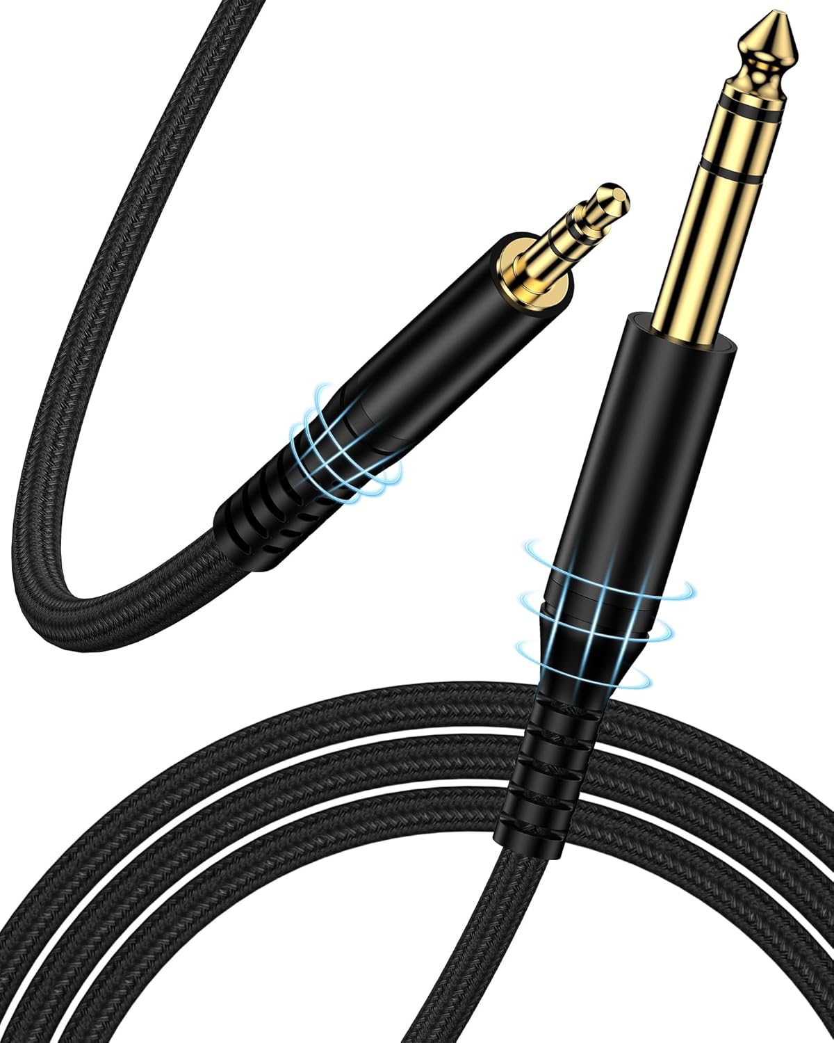 Cable de audio estéreo 3.5mm a 6.35mm, trenzado, 2m, AILKIN