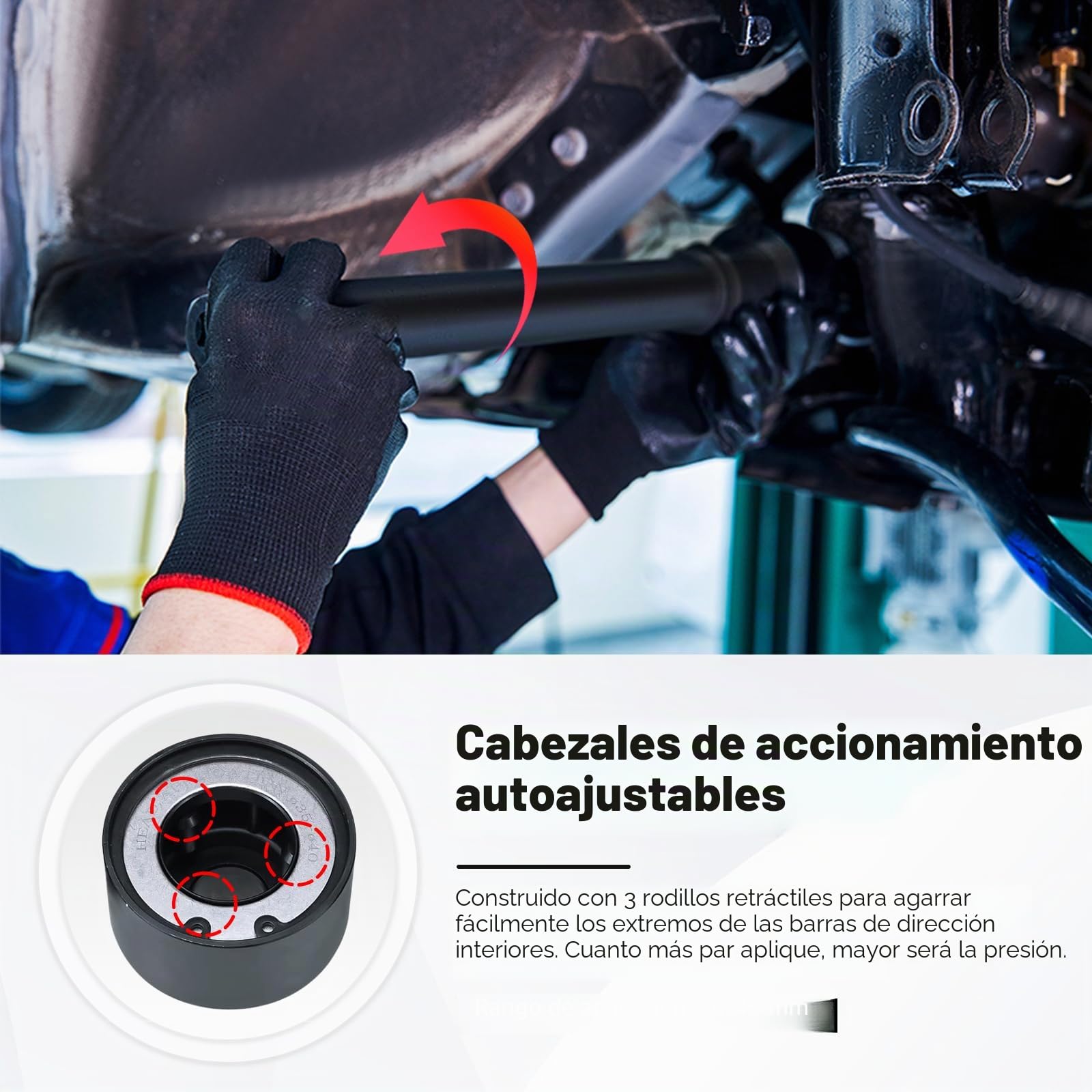 BOOMSTART 4 Piezas Extractor de Rótula de Dirección, 30-45mm Herramienta Rotula Axial, Universal Extractor Barra Axial Rótula Interior Barra de Dirección para Coche Vehículos