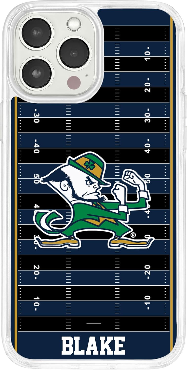 Affinity Bands Notre Dame Fighting Irish HD Custom Name Phone Case Compatible with MagSafe Apple iPhone 15 (Field)