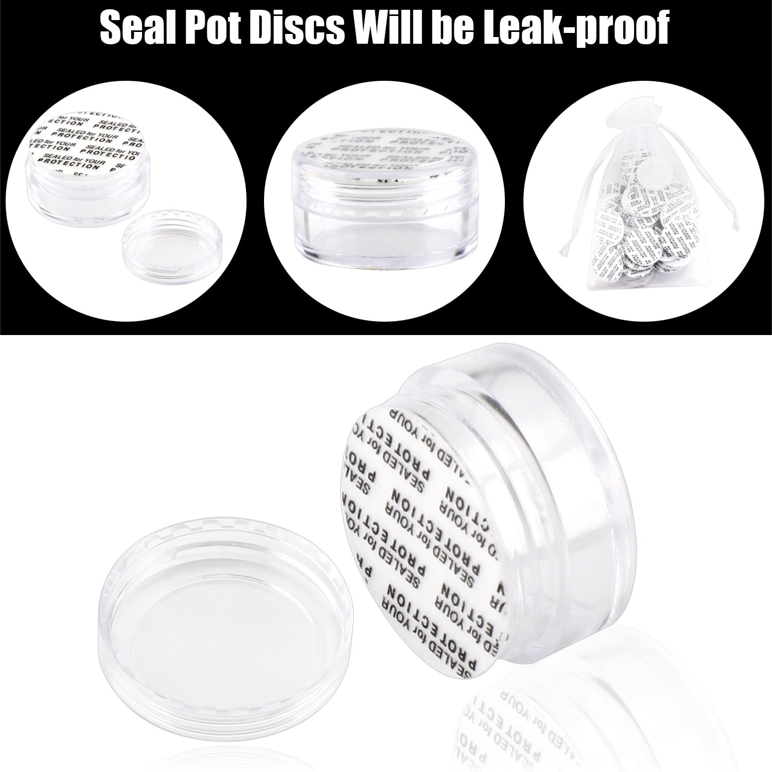 SumDirect 100Pcs 5Gram Clear Empty Cosmetic Containers Jars Sample Pots