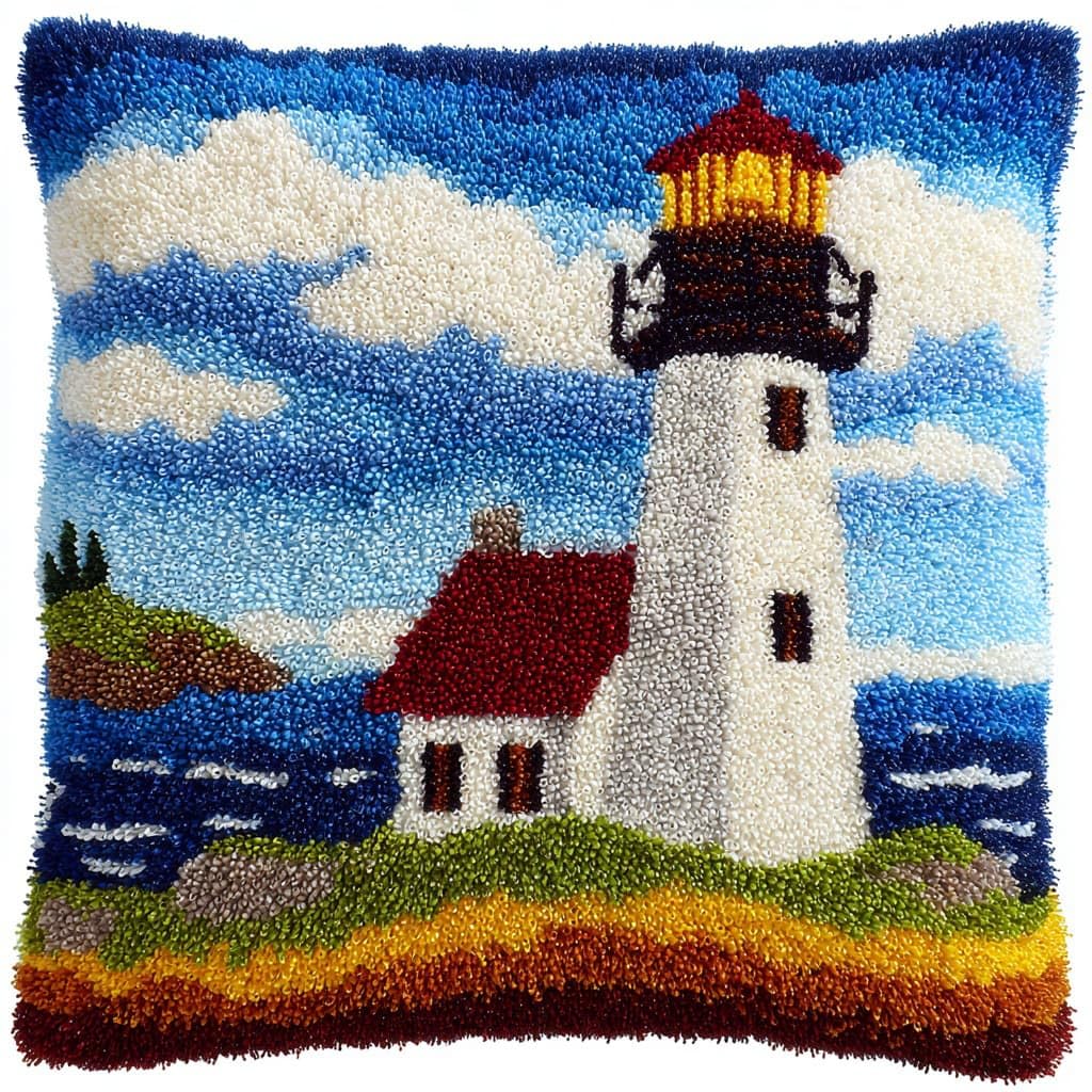 Henypt Latch Hook Kits for Beginners Lighthouse