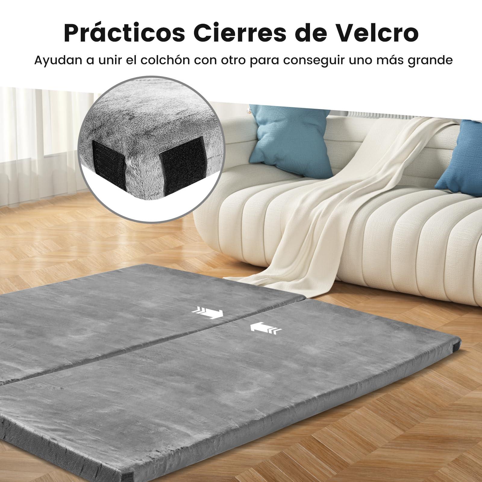 GYMAX Colchón de Espuma Viscoelástica con Bolsa de Transporte, Colchón de Aire, Colchón de Suelo Enrollable, para Camping, 183 x 62,5 x 6,5 cm