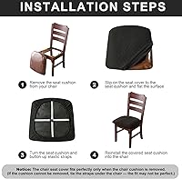 Vista 4 de Genina Fundas de asiento impermeables para sillas de comedor, fundas para sillas de comedor y cocina (beige, 2 piezas)