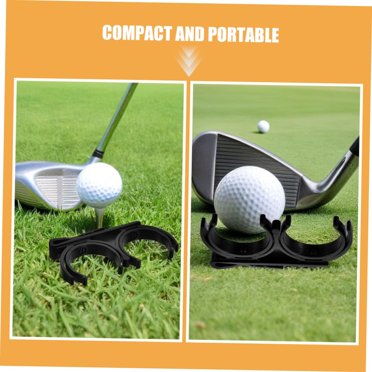 Porte-balles de Golf Rotatif Pliable en Plastique Noir Lot de 5 Clips Doubles